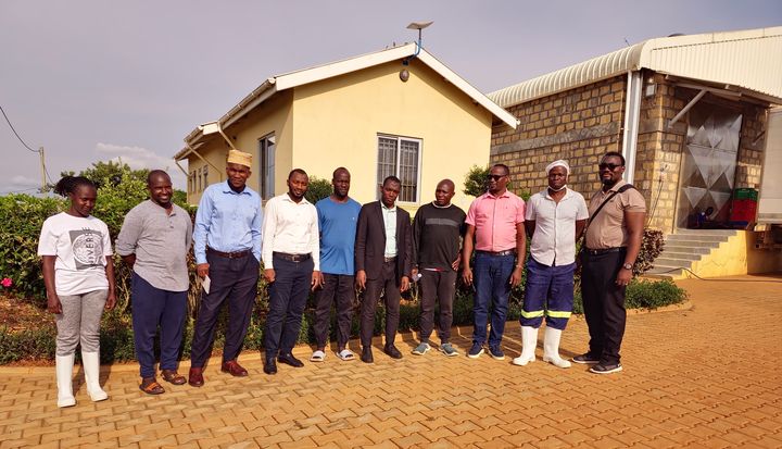 UHB audit team with applicant staff at a manufacturing plant